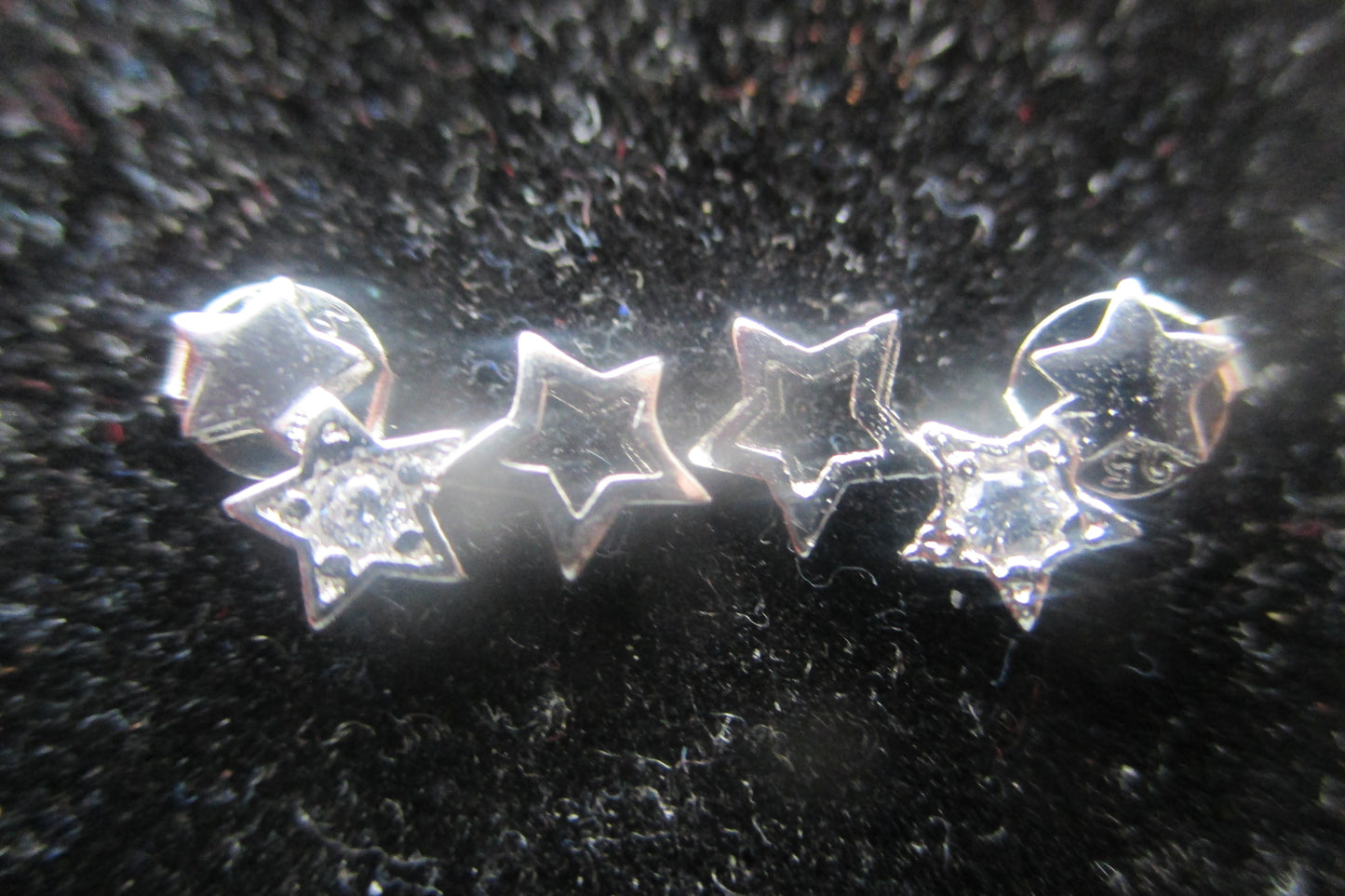 Silver star stud earrings