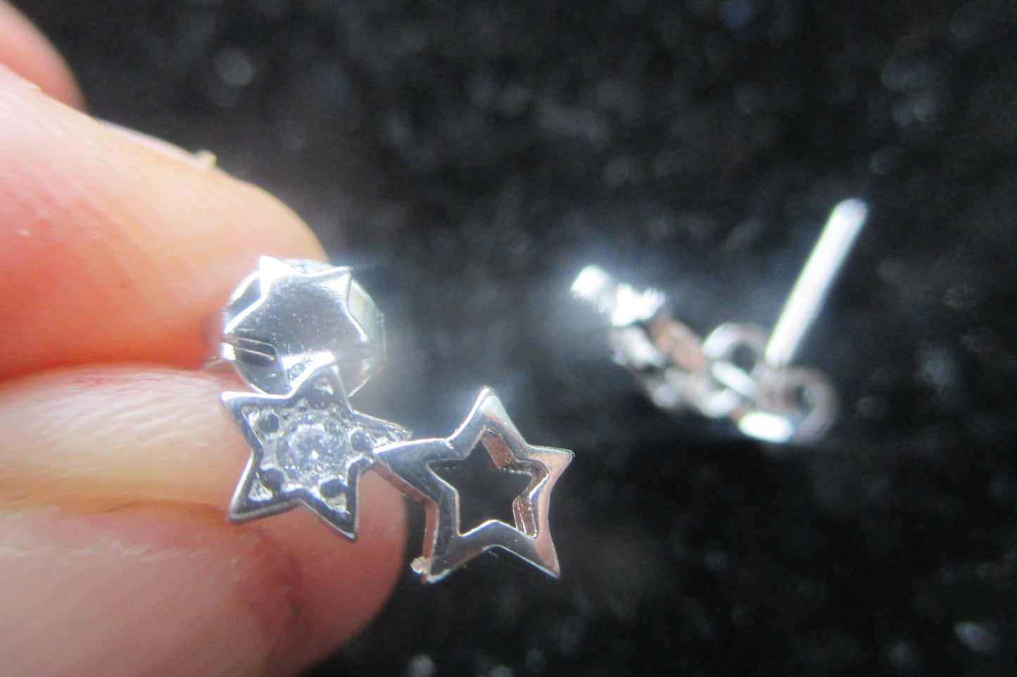 Silver star stud earrings