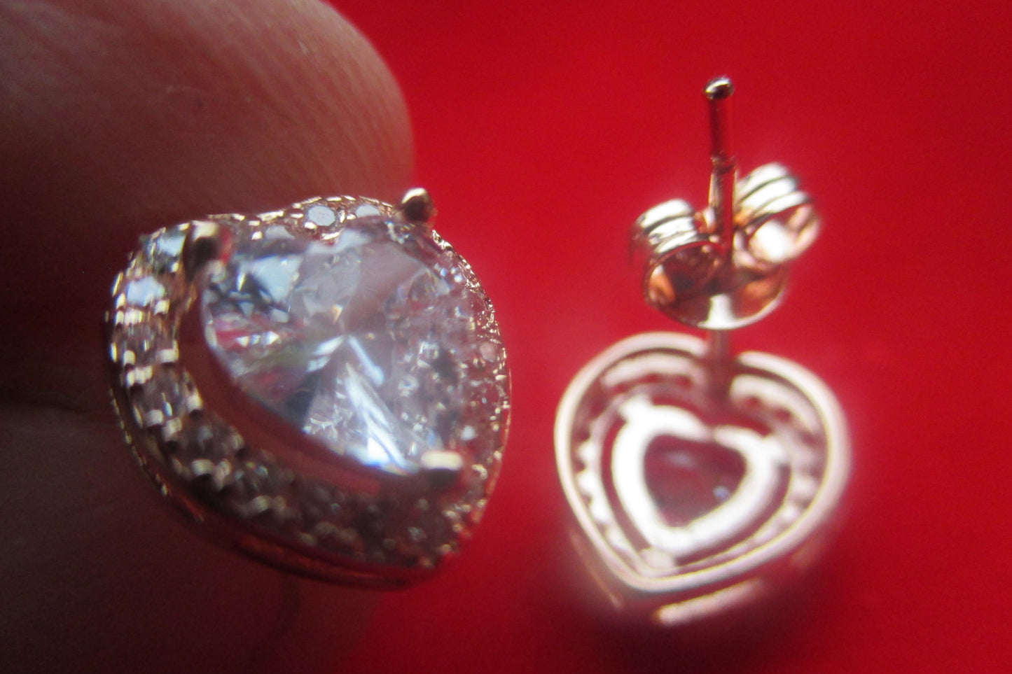 Heart stud earrings