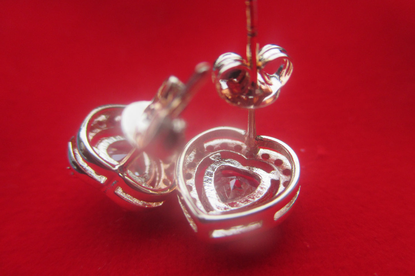 Heart stud earrings